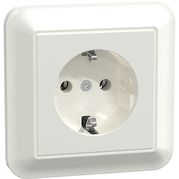 Merten SCHUKO-Steckdose pws/gl volle Abdeckplatte MEG2301-1219